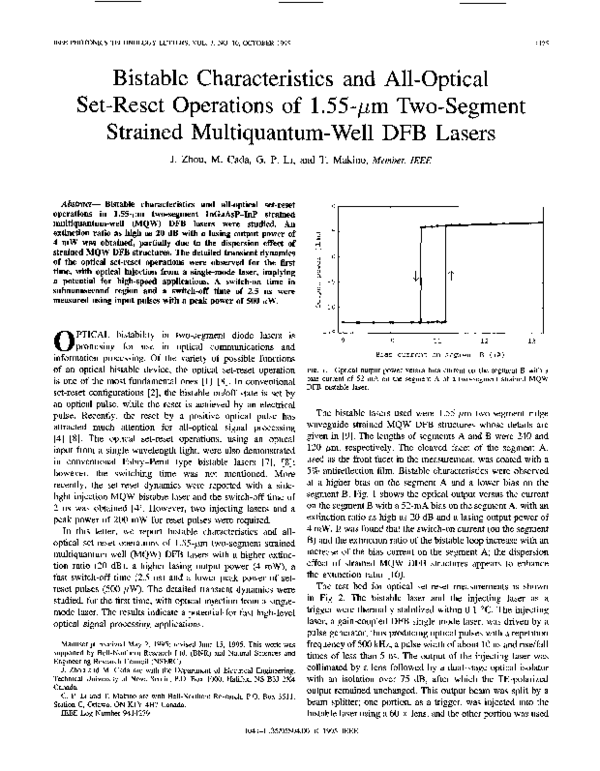 (PDF) Bistable characteristics and all-optical set-reset operations of ...
