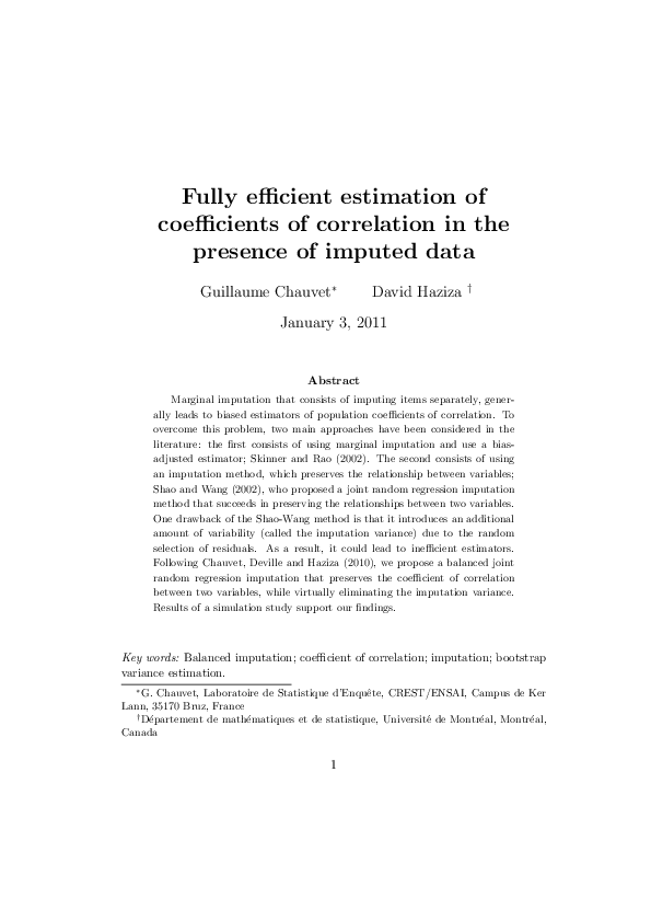 (PDF) Fully efficient estimation of coefficients of correlation in the ...