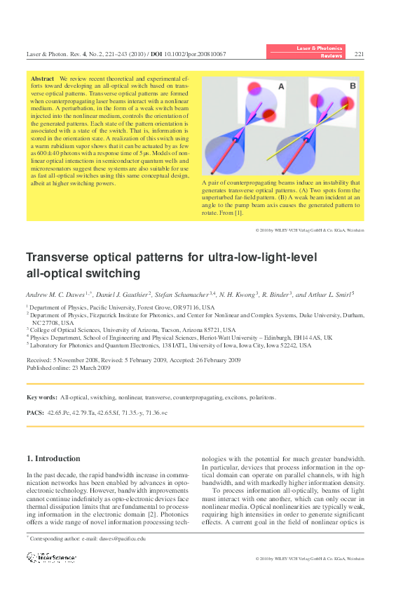 (PDF) Transverse optical patterns for ultra-low-light-level all-optical ...