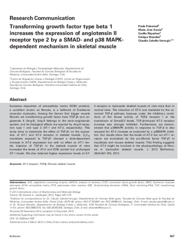 (PDF) Transforming growth factor type beta 1 increases the expression ...