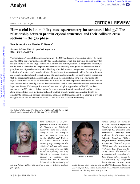 (PDF) How useful is ion mobility mass spectrometry for structural ...