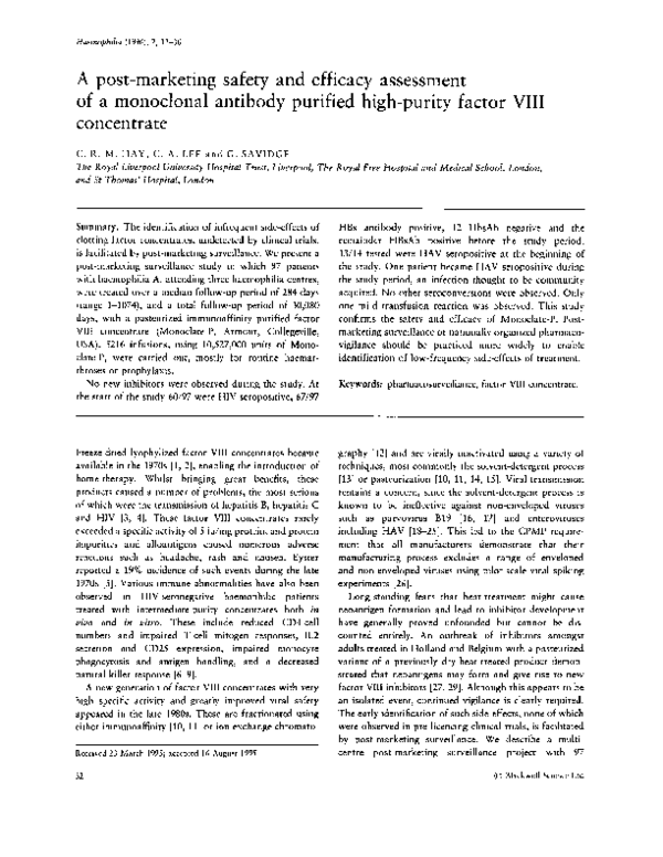 (PDF) A post-marketing safety and efficacy assessment of a monoclonal ...