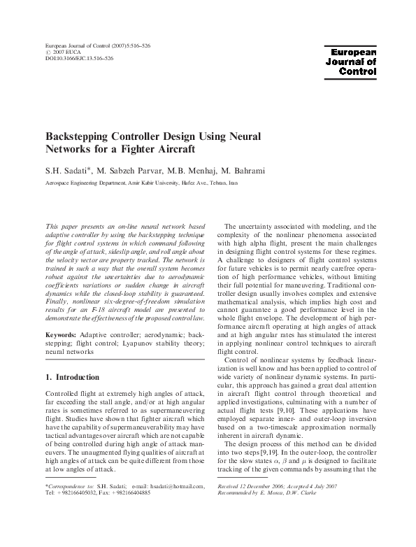 (PDF) Backstepping controller design using neural networks for a ...