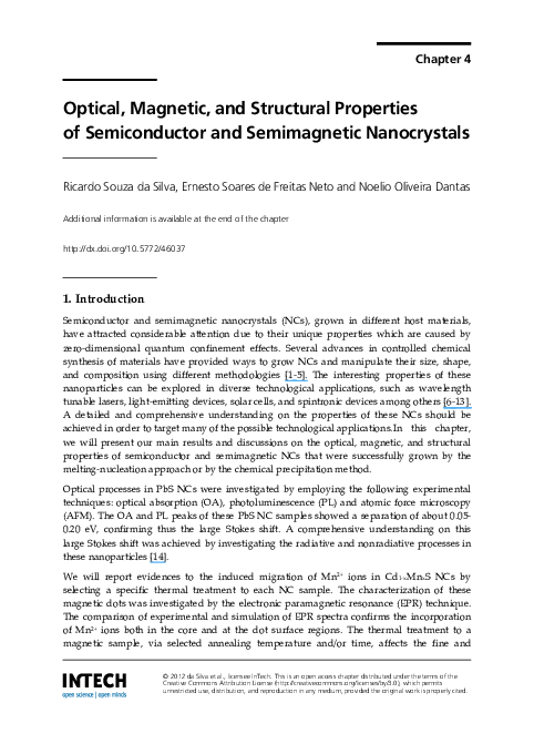 (PDF) Optical, Magnetic, and Structural Properties of Semiconductor and ...