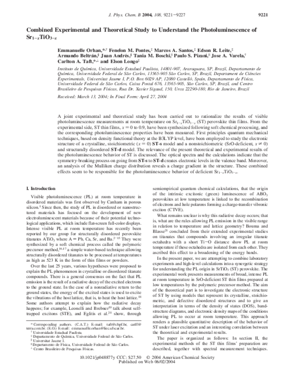 (PDF) Combined Experimental and Theoretical Study to Understand the ...