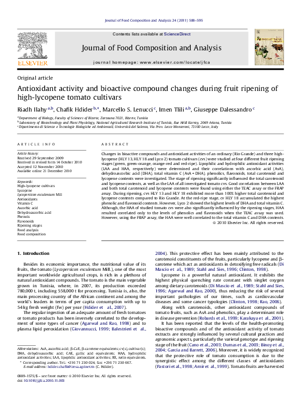 (PDF) Antioxidant activity and bioactive compound changes during fruit ...