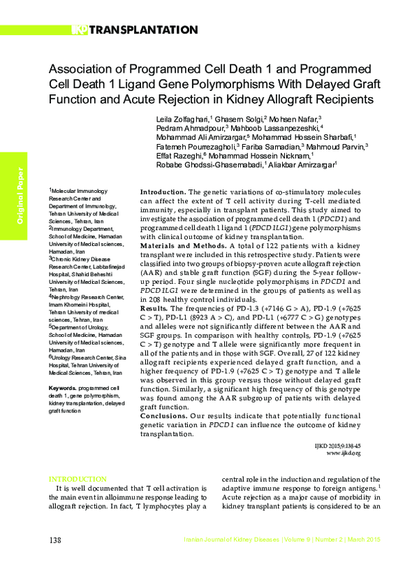 (PDF) Association of programmed cell death 1 and programmed cell death ...