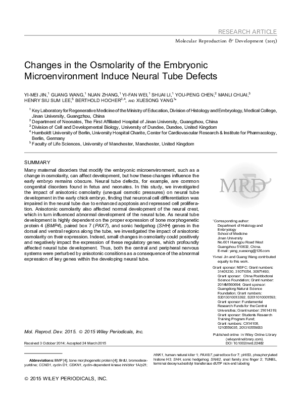 (PDF) Changes in the osmolarity of the embryonic microenvironment ...