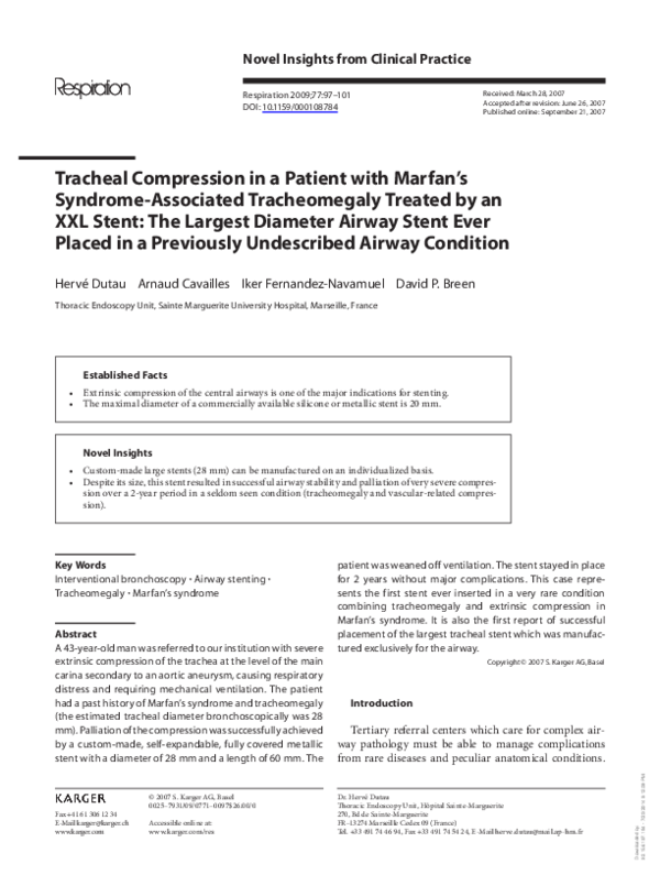 (PDF) Tracheal Compression in a Patient with Marfan’s Syndrome