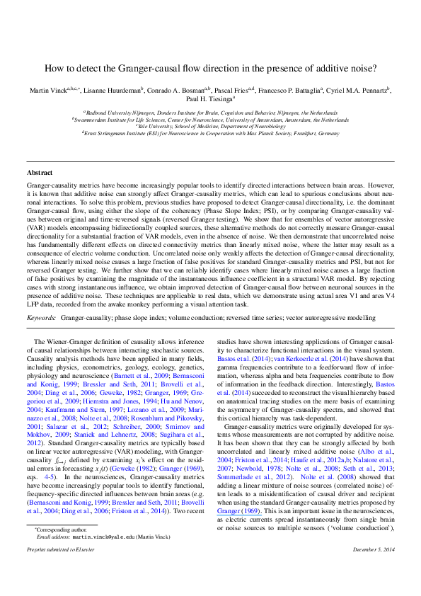 (PDF) How to detect the Grangercausal flow direction in the presence