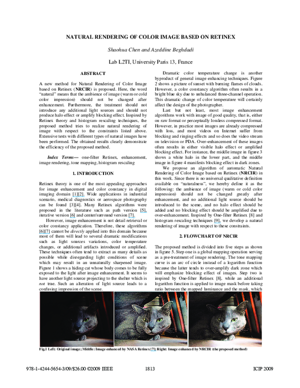 (PDF) Natural Rendering of Color Image based on Retinex