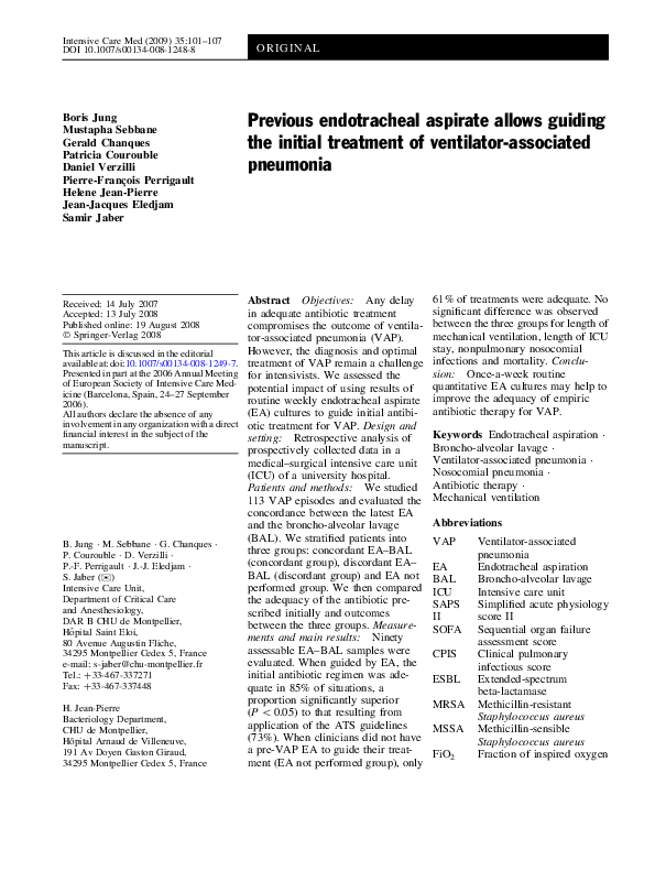 (PDF) Previous endotracheal aspirate allows guiding the initial