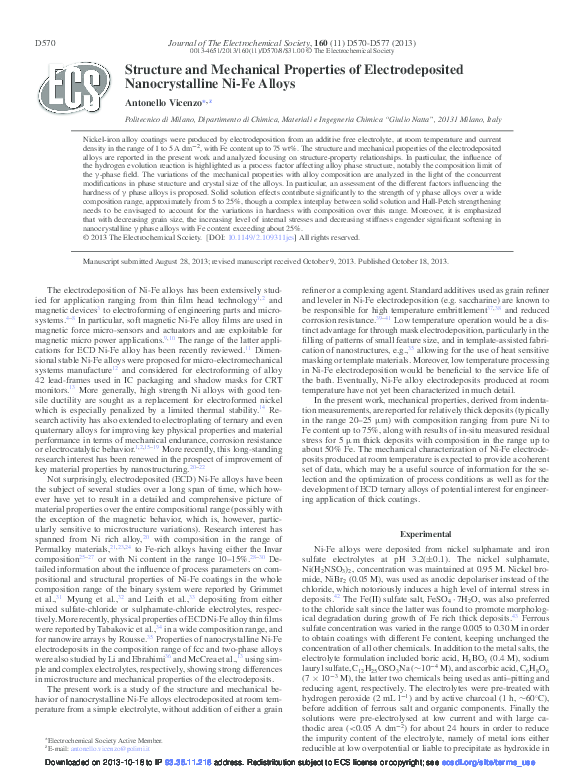 (PDF) Structure and Mechanical Properties of Electrodeposited ...