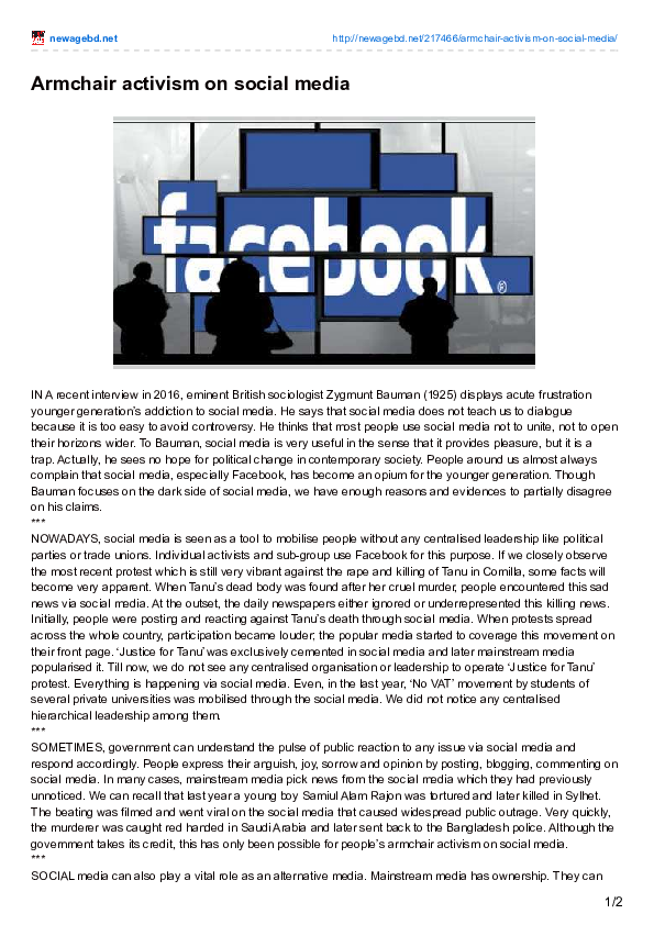 (PDF) Armchair activism on social media Fahmid Al Zaid Academia.edu