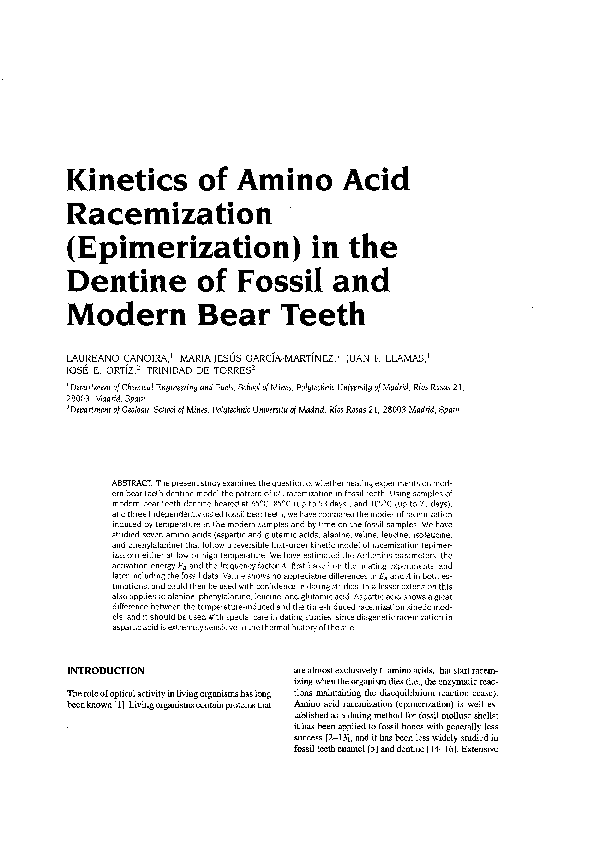 (PDF) Kinetics of amino acid racemization (epimerization) in the ...