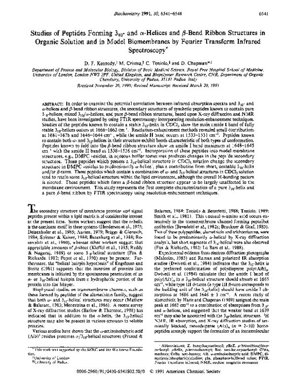 (PDF) Studies of peptides forming 310- and .alpha.-helixes and .beta ...