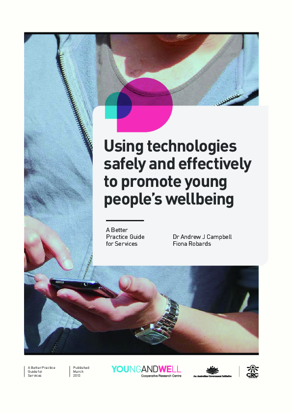 PDF) Using technologies safely and effectively to promote young people's  wellbeing | Andrew J Campbell - Academia.edu