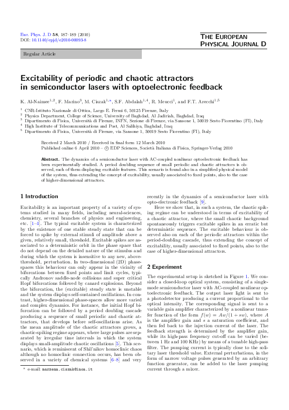 (PDF) Excitability of periodic and chaotic attractors in semiconductor ...