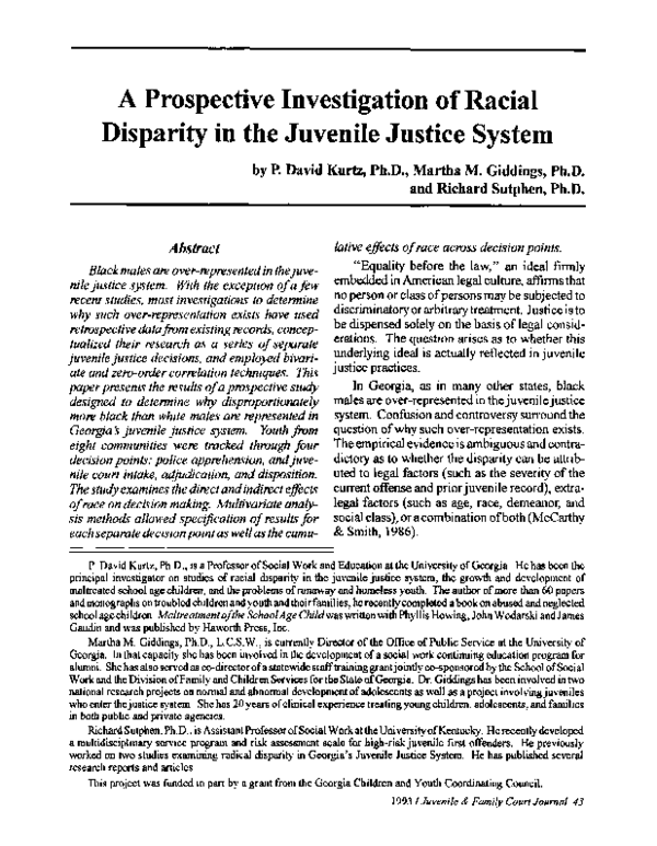 (PDF) Disproportionate minority contact Racial and ethnic minority