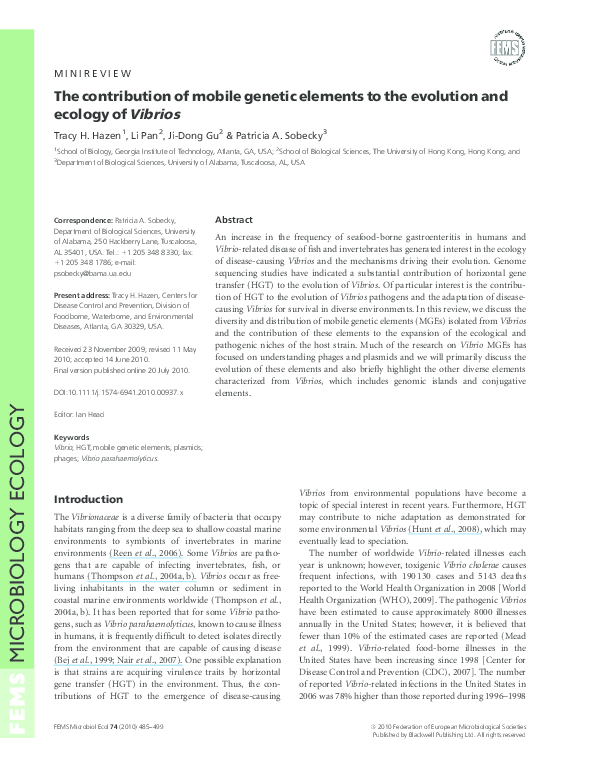 (PDF) The contribution of mobile genetic elements to the evolution and ...