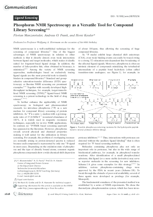 (PDF) Phosphorus NMR Spectroscopy as a Versatile Tool for Compound ...