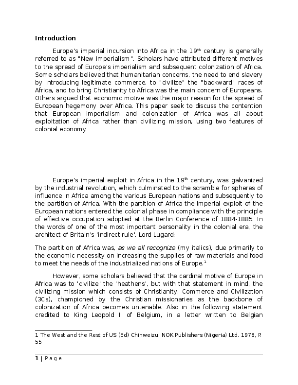 (DOC) Economic Exploitation During Colonial Period. Femi Kush