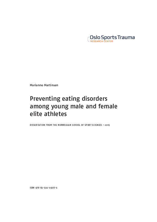 (PDF) Preventing eating disorders among young male and female elite ...