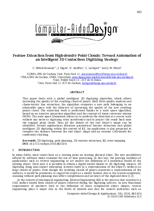 (PDF) Feature Extraction from High-density Point Clouds: Toward ...
