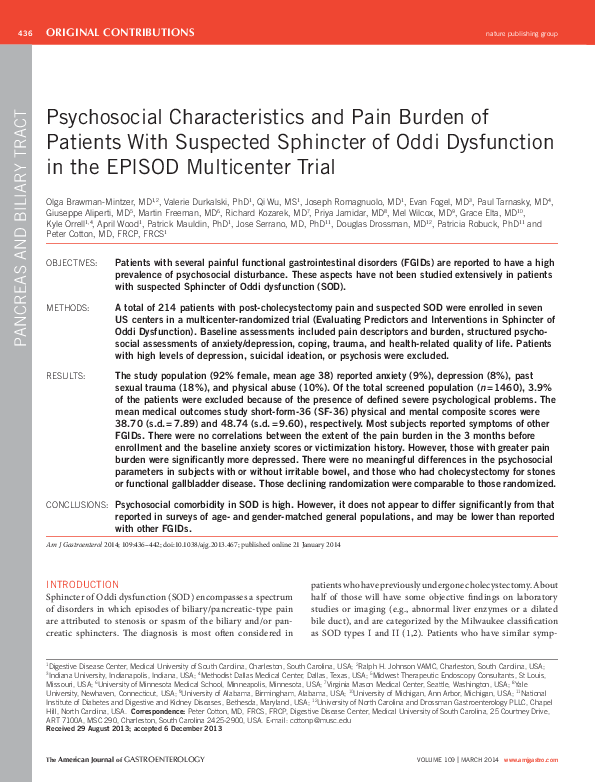 (PDF) Psychosocial Characteristics and Pain Burden of Patients With ...
