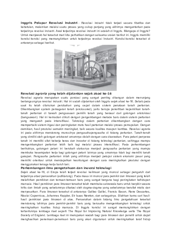 Doc Inggris Pelopor Revolusi Industri Flini Alfatihah Academia Edu