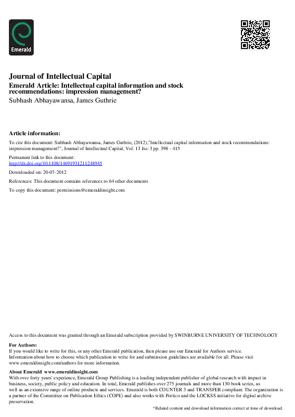 (PDF) Intellectual capital information and stock recommendations ...