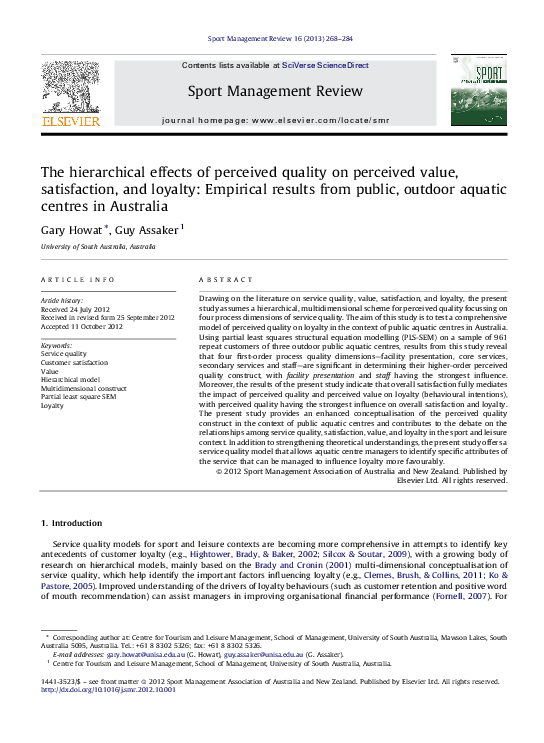 (PDF) The hierarchical effects of perceived quality on perceived value ...