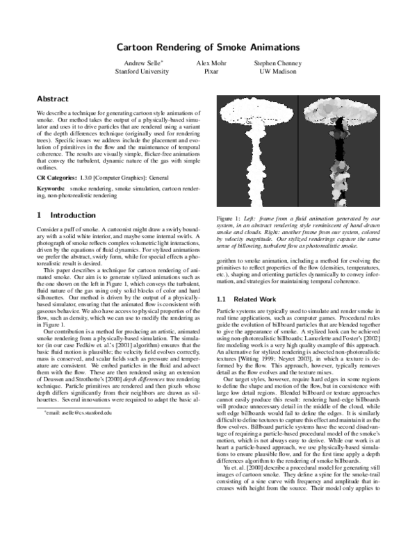 (PDF) Cartoon rendering of smoke animations