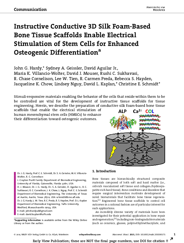 (PDF) Instructive Conductive 3D Silk Foam-Based Bone Tissue Scaffolds ...
