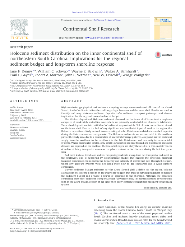 (PDF) Holocene sediment distribution on the inner continental shelf of ...