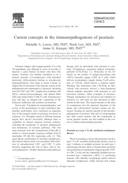 (PDF) Current concepts in the immunopathogenesis of psoriasis