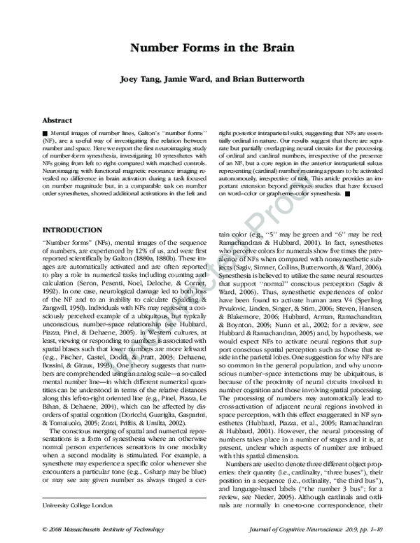 (PDF) Number Forms in the Brain