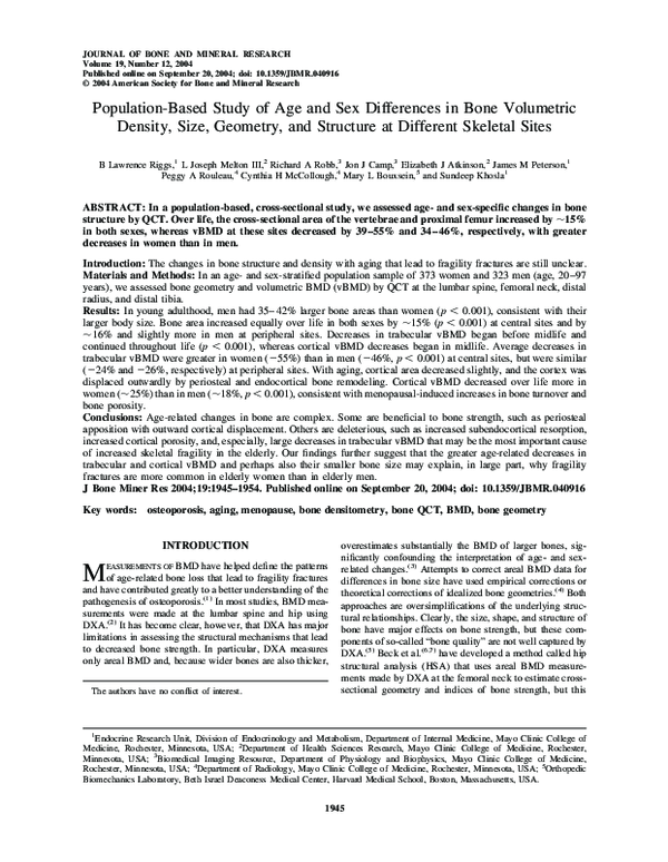 (PDF) Population-Based Study of Age and Sex Differences in Bone ...