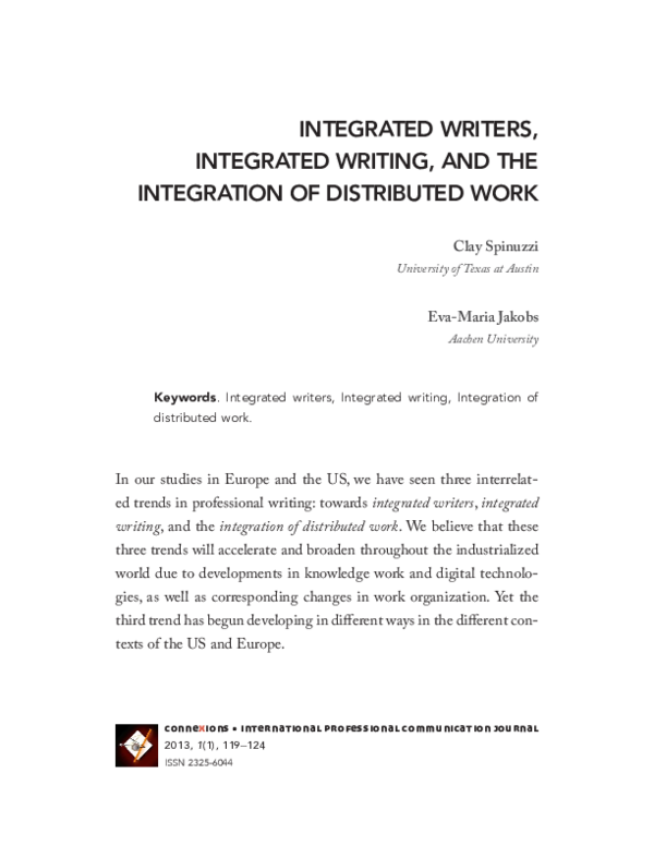 (PDF) Integrated writers, integrated writing, and the integration of ...