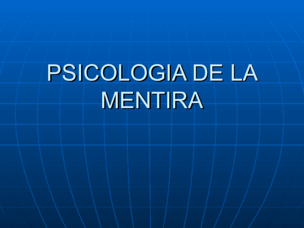 (PPT) PSICOLOGIA DE LA MENTIRA
