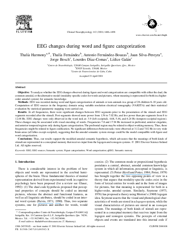 (PDF) EEG changes during word and figure categorization
