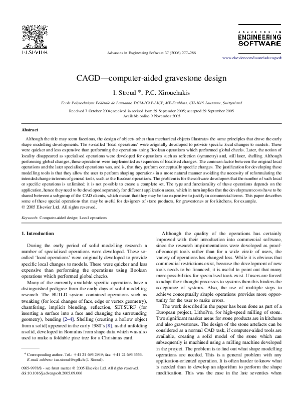 (PDF) CAGD—computer-aided gravestone design