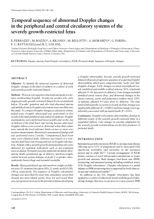 (PDF) Temporal sequence of abnormal Doppler changes in the peripheral