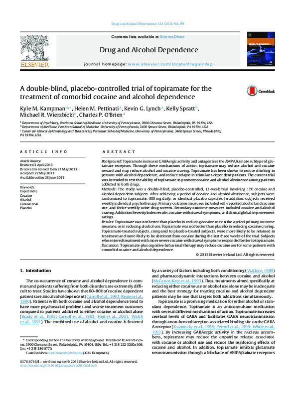 (PDF) A double-blind, placebo-controlled trial of topiramate for the ...