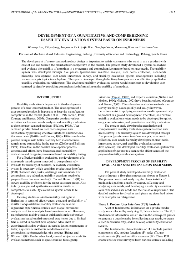 (PDF) Development of a Quantitative and Comprehensive Usability ...