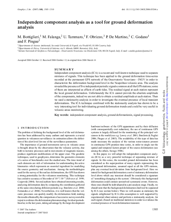 (PDF) Independent component analysis as a tool for ground deformation ...