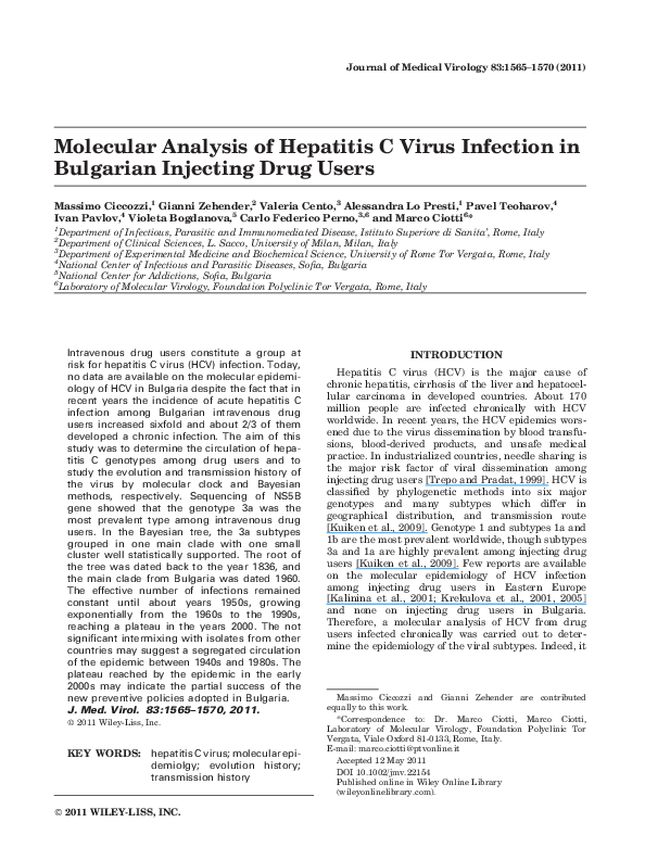 (PDF) Molecular analysis of hepatitis C virus infection in Bulgarian ...