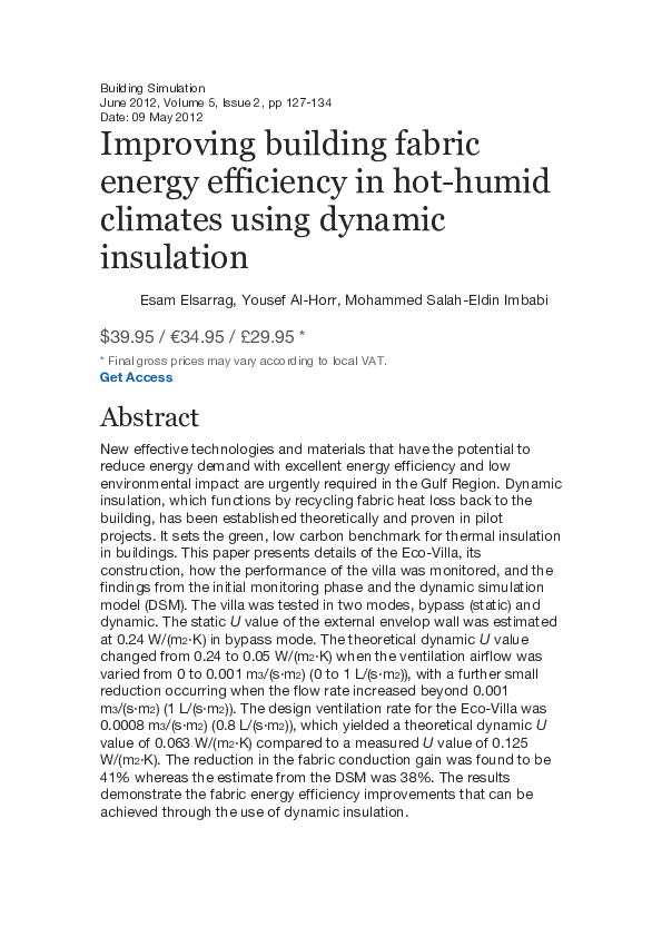 (PDF) Improving building fabric energy efficiency in hot-humid climates ...