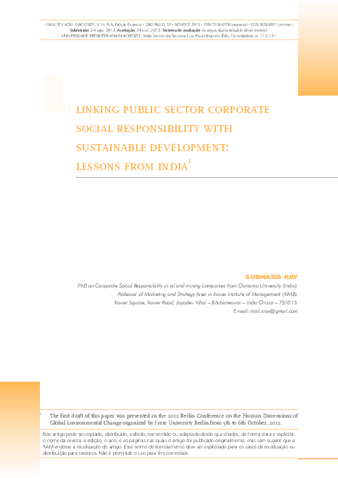 (PDF) Linking sustainable development to corporate social responsibility