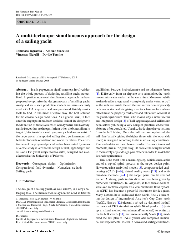 (PDF) A multi-technique simultaneous approach for the design of a ...